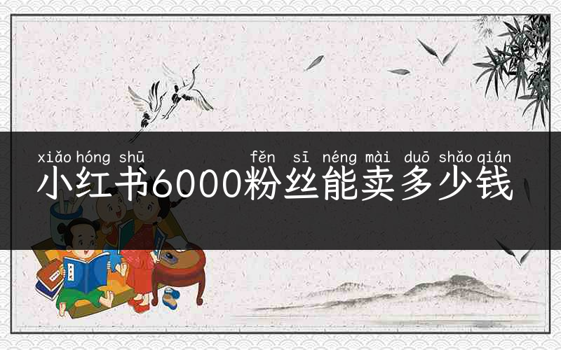 小红书6000粉丝能卖多少钱